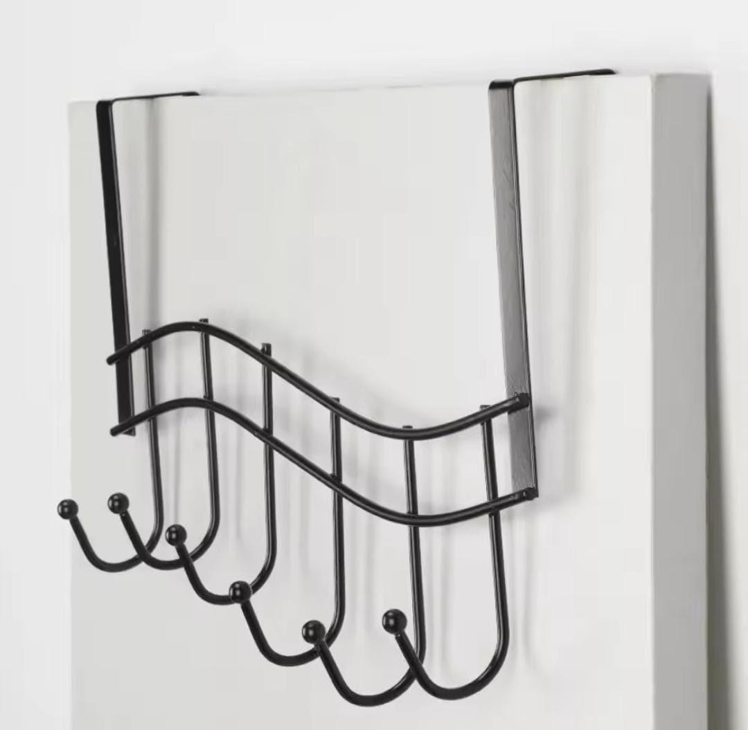 Heavy duty metallic multpurpose over the door hanger