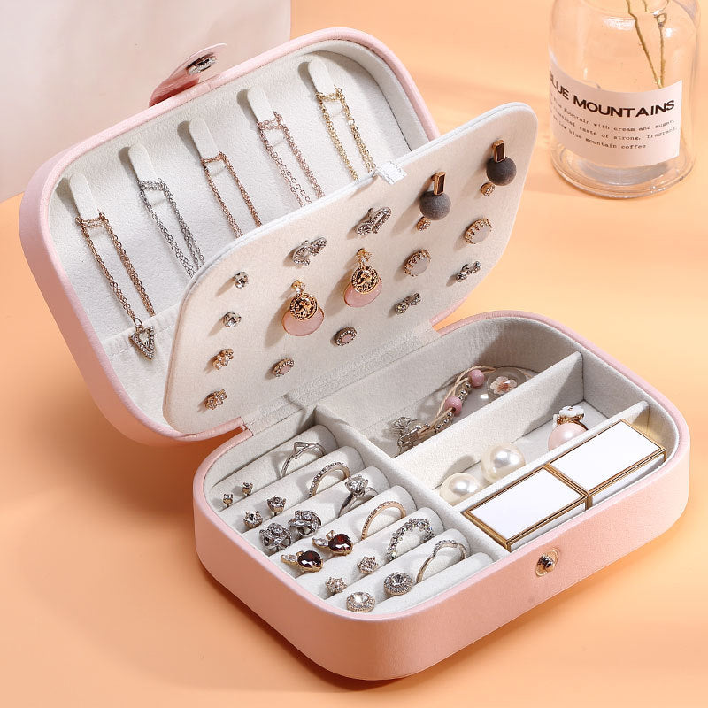 Portable travel storage organizer jewelry case