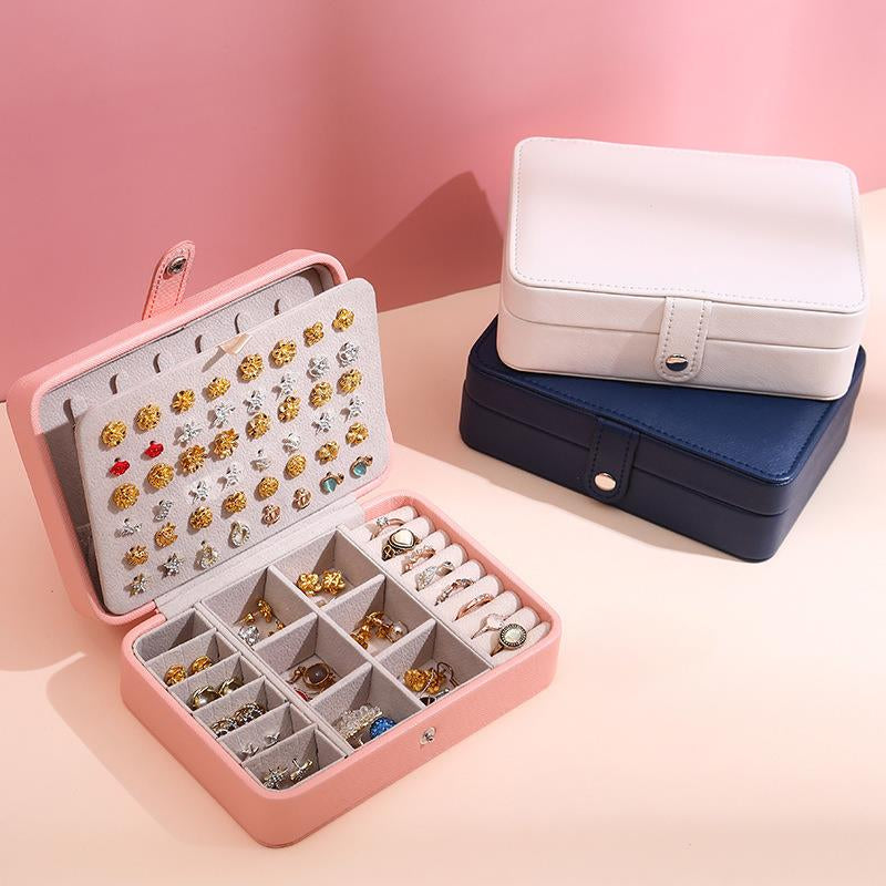 Portable travel storage organizer jewelry case