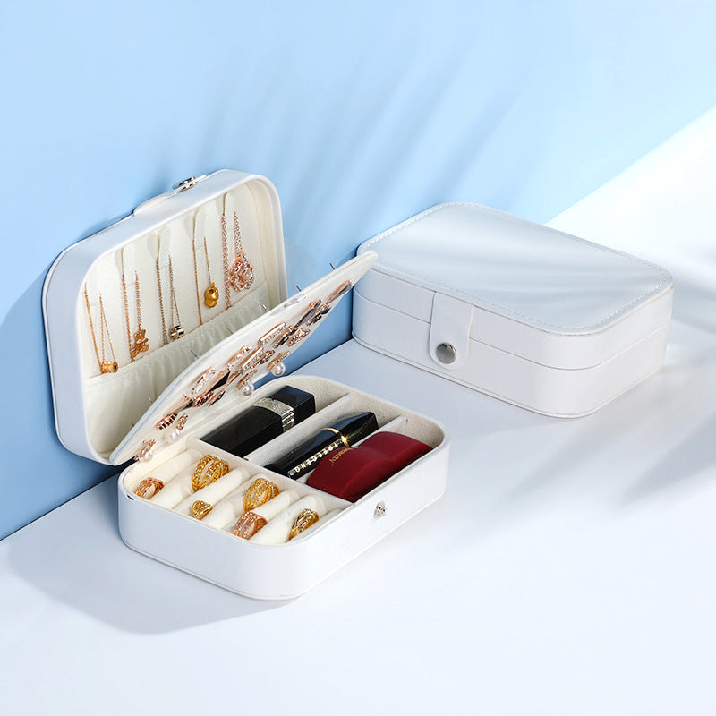 Portable travel storage organizer jewelry case