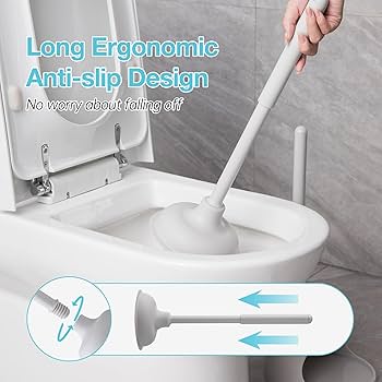 2-in-1 Heavy Duty Plunger Set with Powerful Pump and toilet cleaning brush