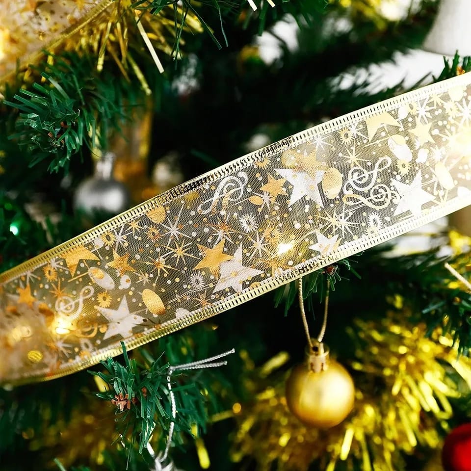 xmas battery powered ribbon 5m