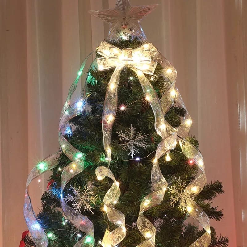 xmas battery powered ribbon 5m
