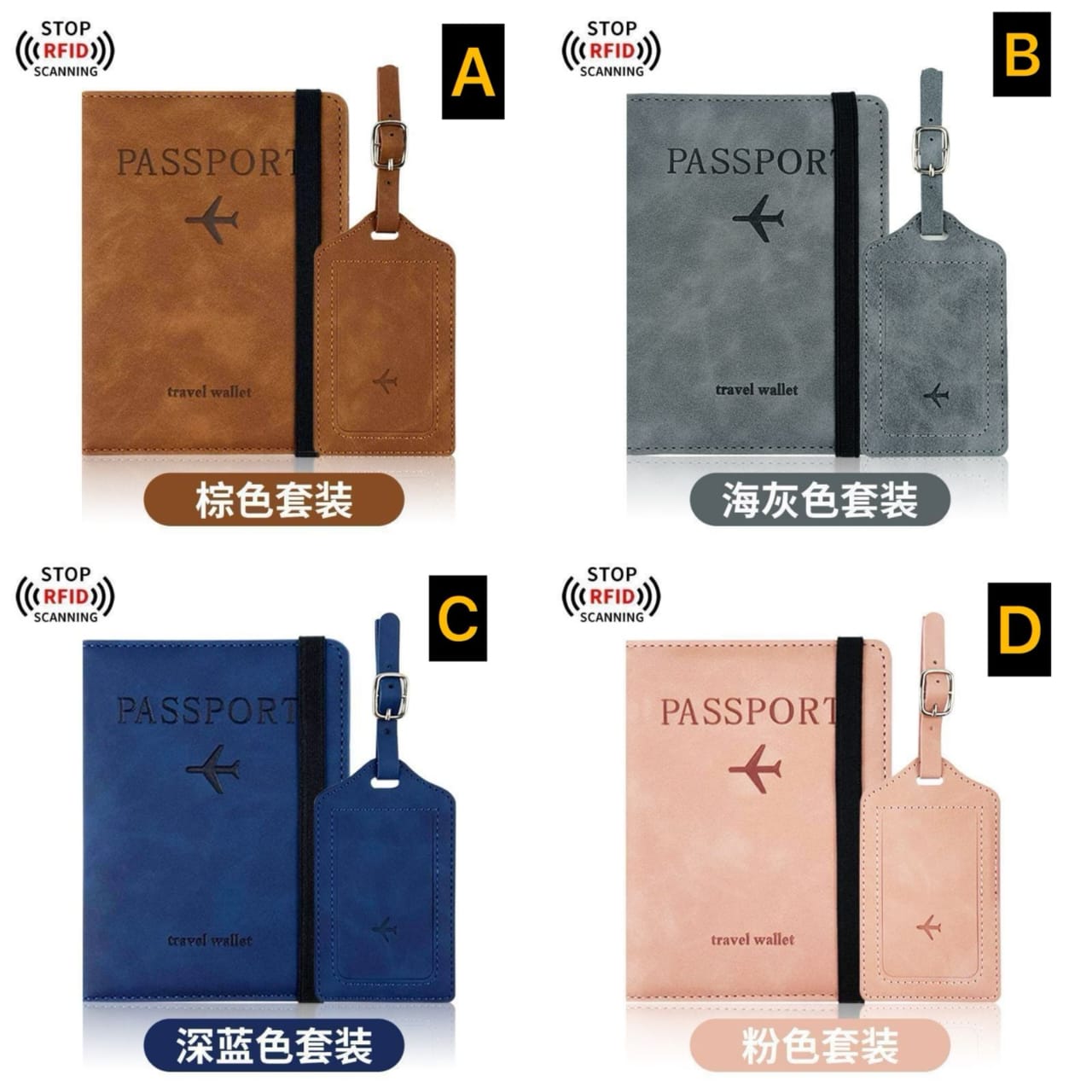 Passport Holder,Passport Cover with RFID Blocker Plus Suitcase Tag