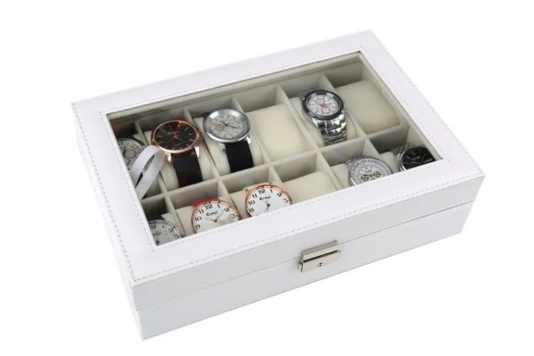 12 slots leather watch organizer