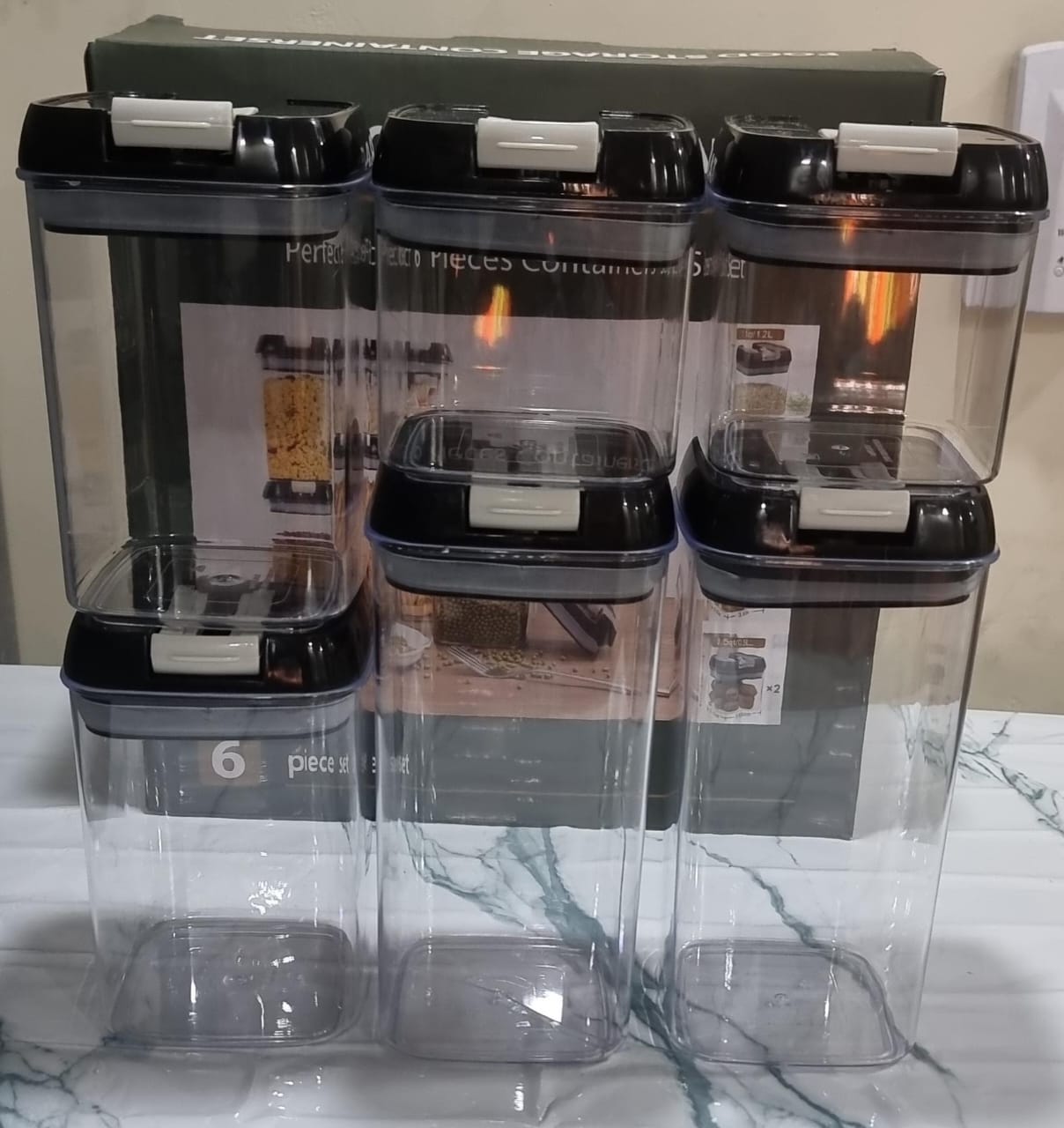 Acrylic 6pc air tight food storage container set