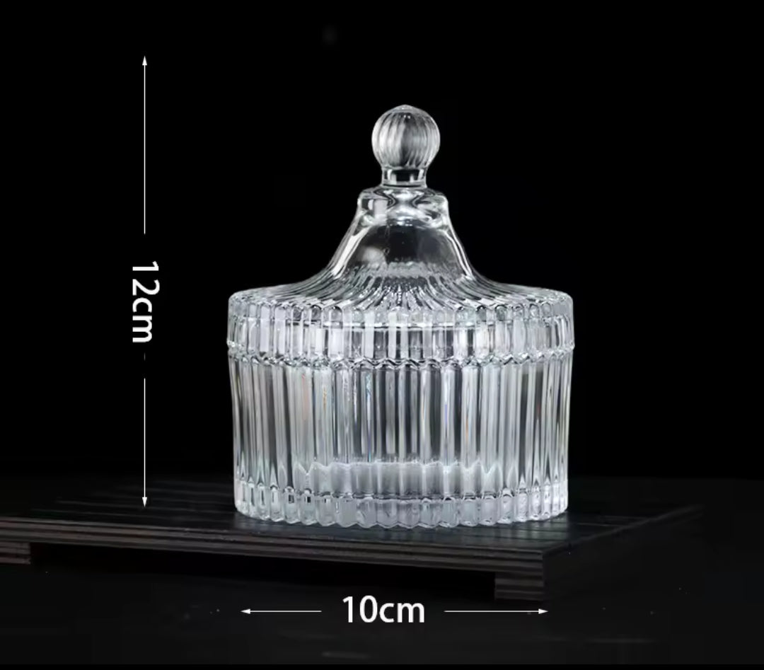 Heavy duty glass storage cans with lid