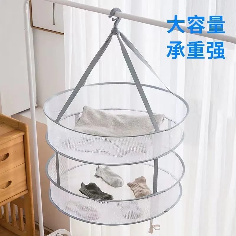 Clothes Drying Basket Hanging Net Pocket Thickened Anti-DeformationDrying Rack Socks Drying Bag Double Layer