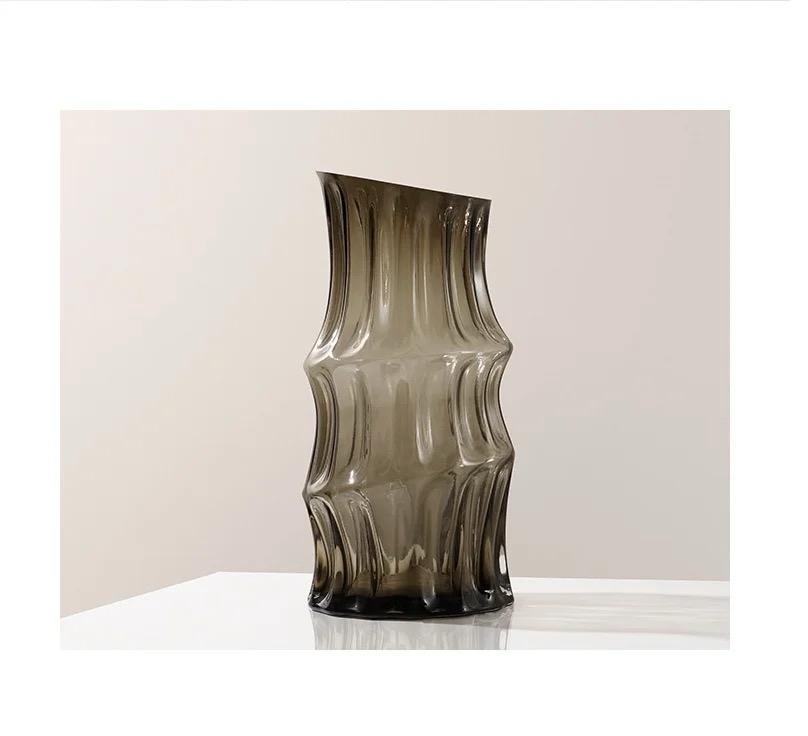 Nordic heavy creative dark glass vase.