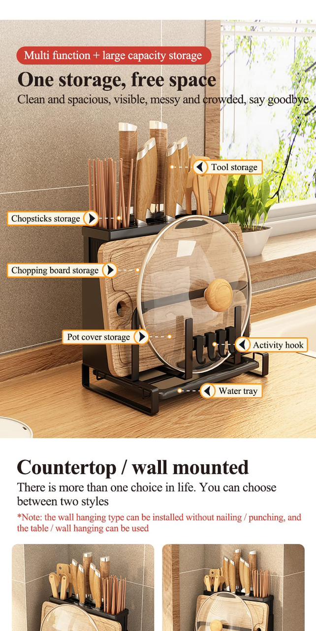Knife rack Wall hanging kitchen Chop stick