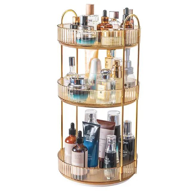 360 Degree 3 Tier Rotating Multifunctional Transparent makeup/Cosmetic organizer.
