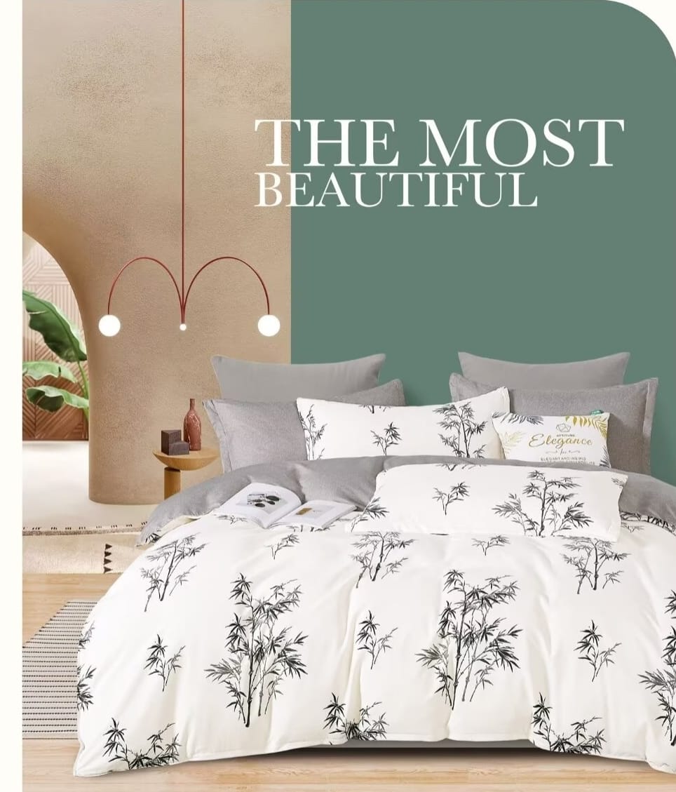 4pc Double Sided Luxurious High Quality Duvet Cover Set (Floral Edition).