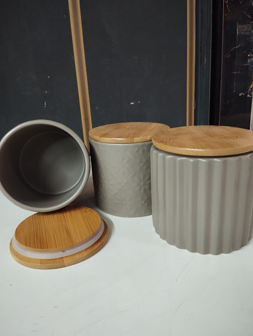 3pcs Plain Canisters Set