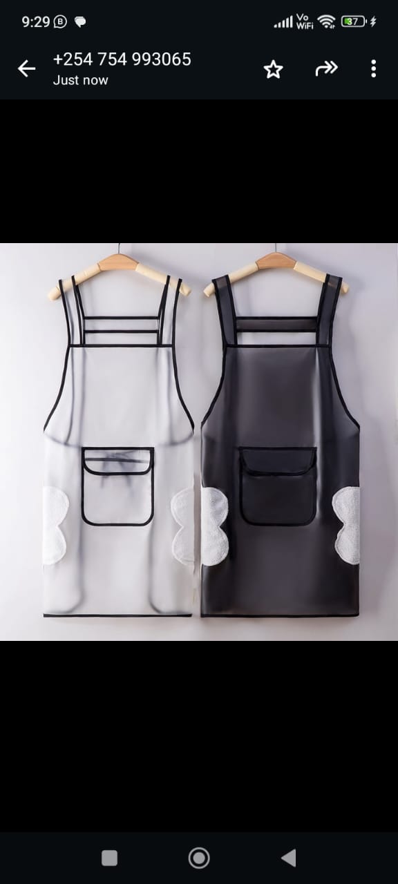 Kitchen Apron Waterproof Transparent Ladies Men Home Aprons Wipeable Oil Resistant Baking Accessories BBQ Restaurant Cafe Aprons