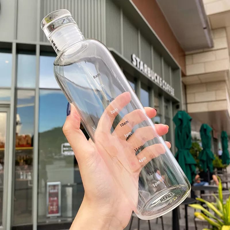 700ml PC Plastic Large Capacity Sports Water Bottle Leak Proof With Time Maker