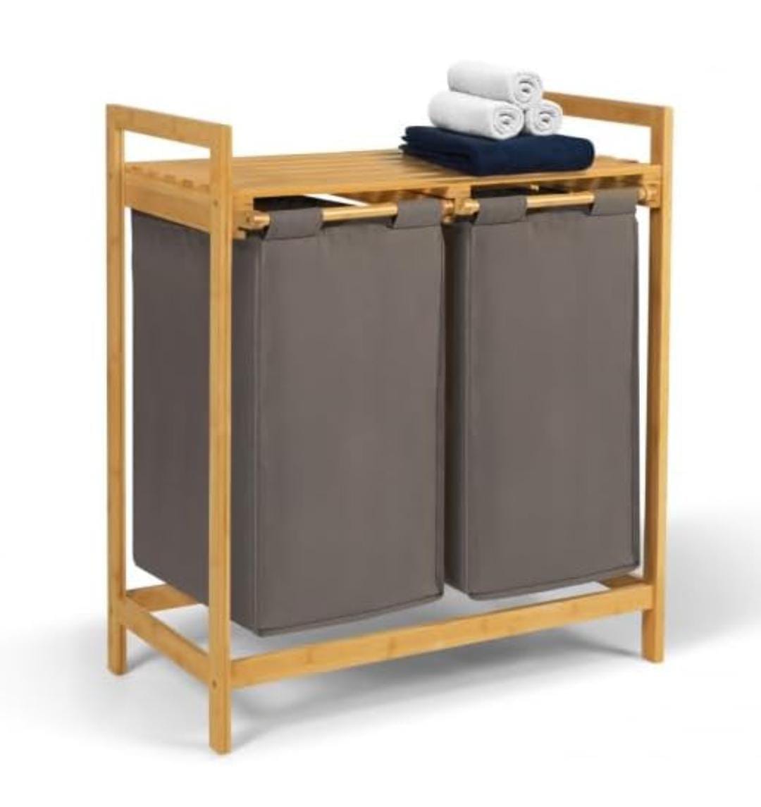 2 in 1 Bamboo laundry garment sorting/Storage