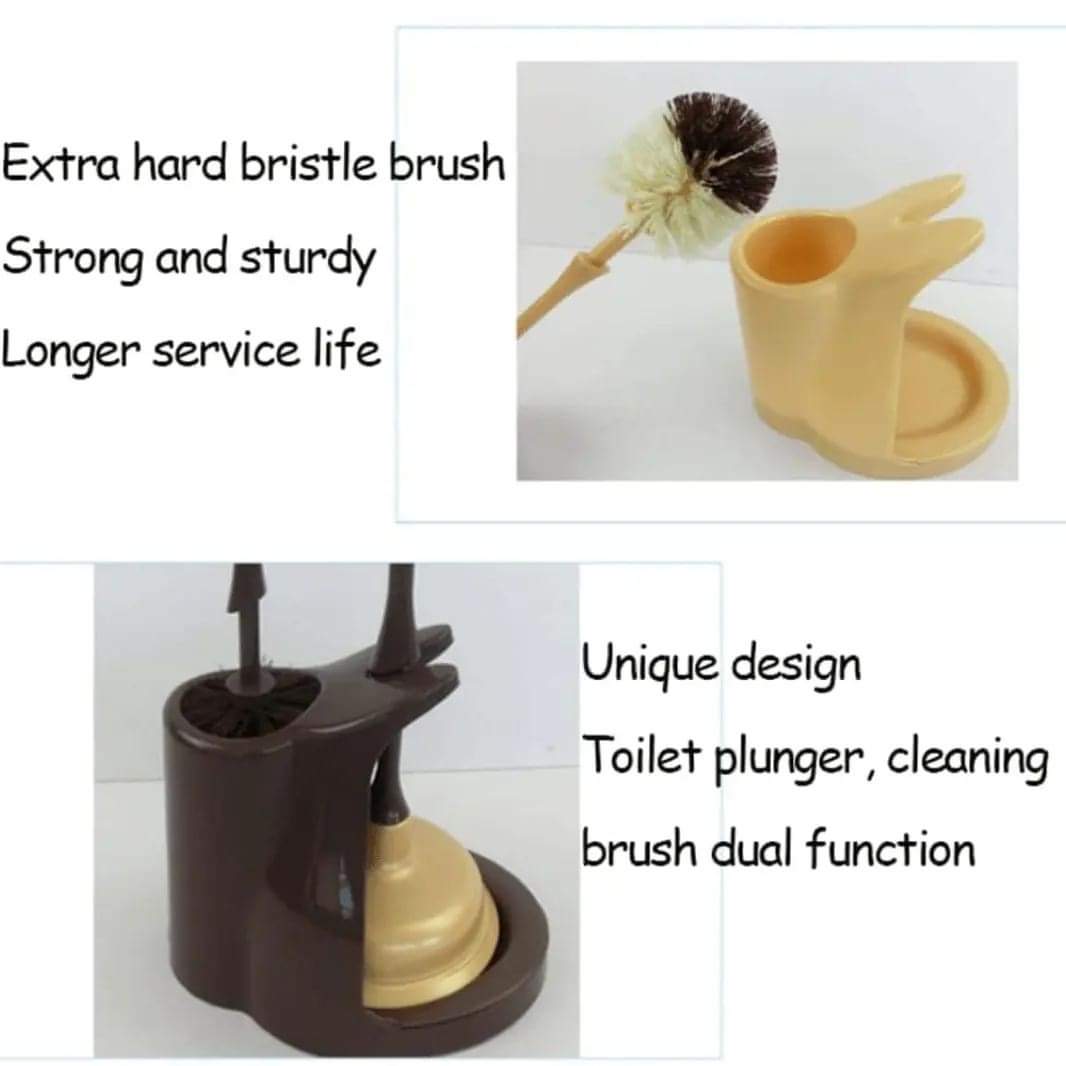 2 in 1 Toilet Brush Modern Home Bathroom Toilet Cleaner Brush