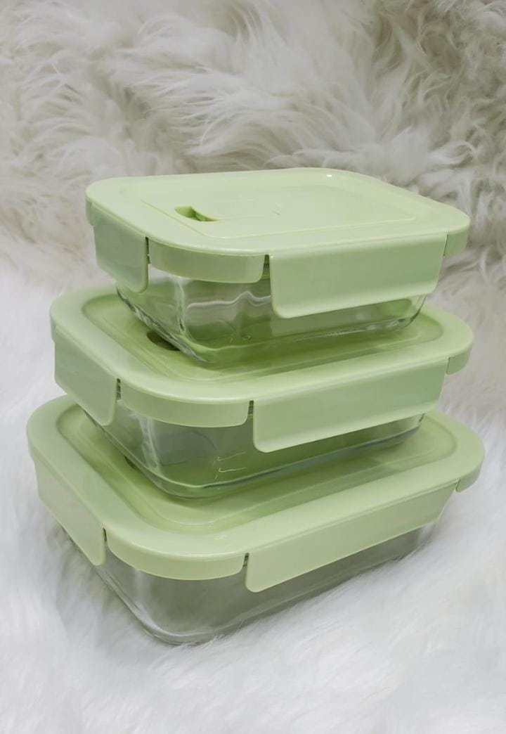 Glass snack box with lunch bag