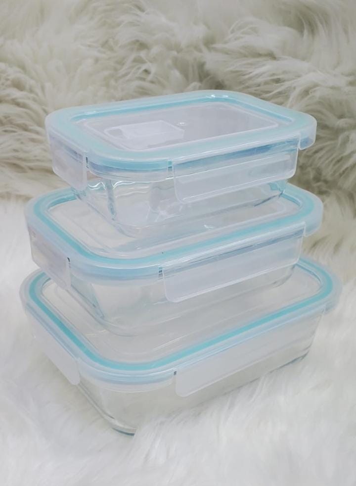 Glass snack box with lunch bag
