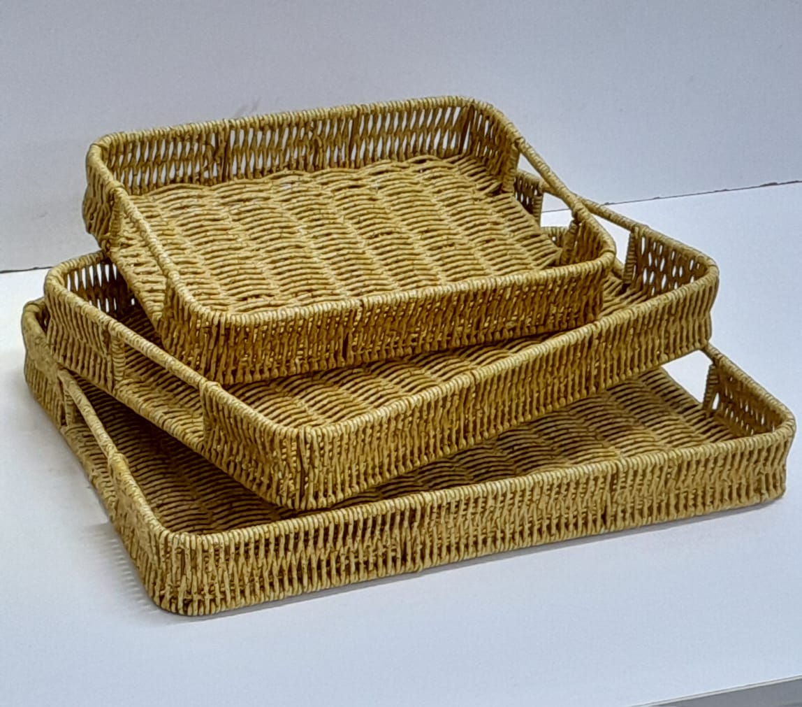3 In 1 handmade Rattan Deco style and trays