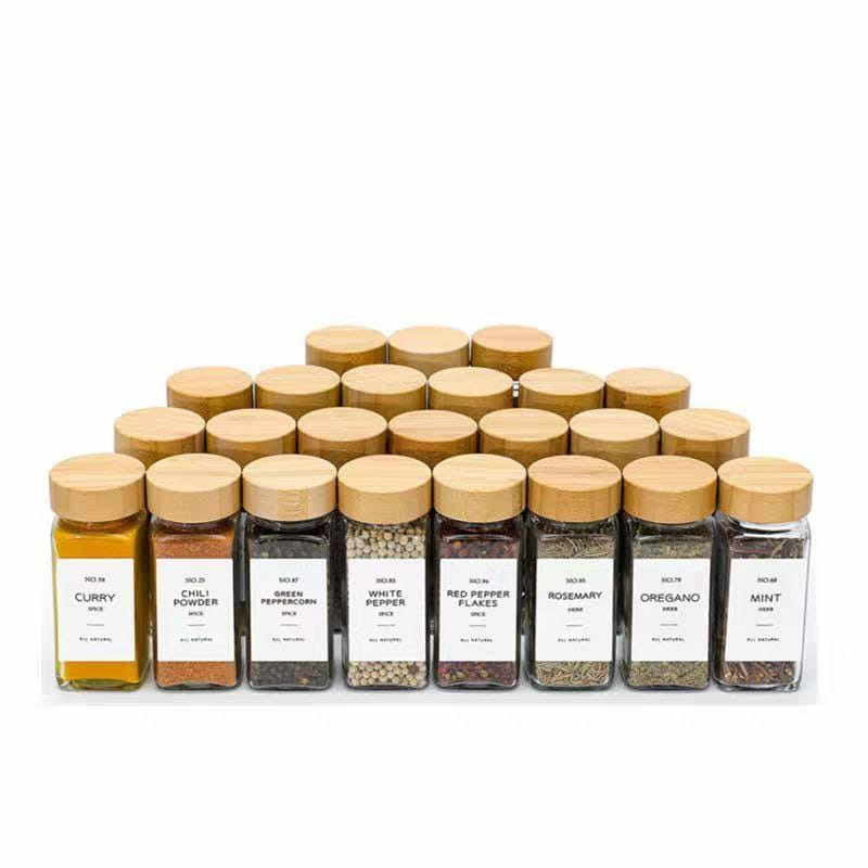 29 pcs set glass storage jars with bamboo lud