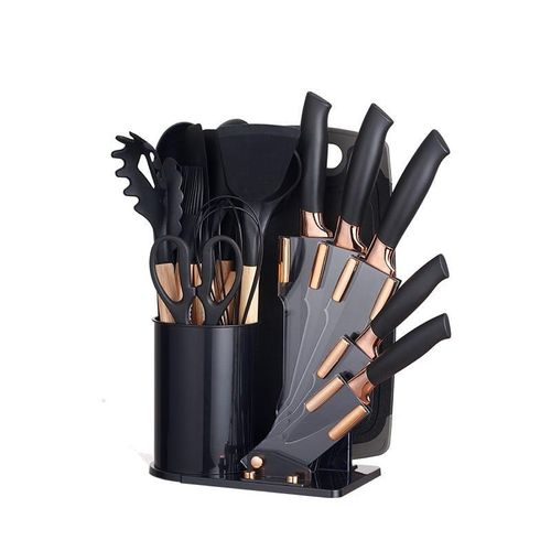 19pcs silicon spoon/knife set with chopping board