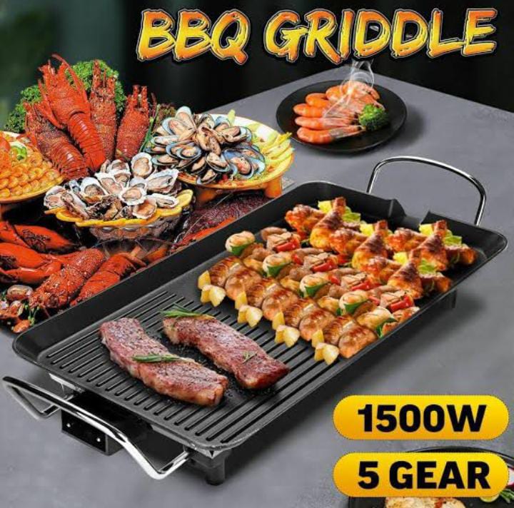 ELECTRIC BBQ GRILL PAN, Baking Grill Tray, Non-Stick Rectangular Multifunctional Household