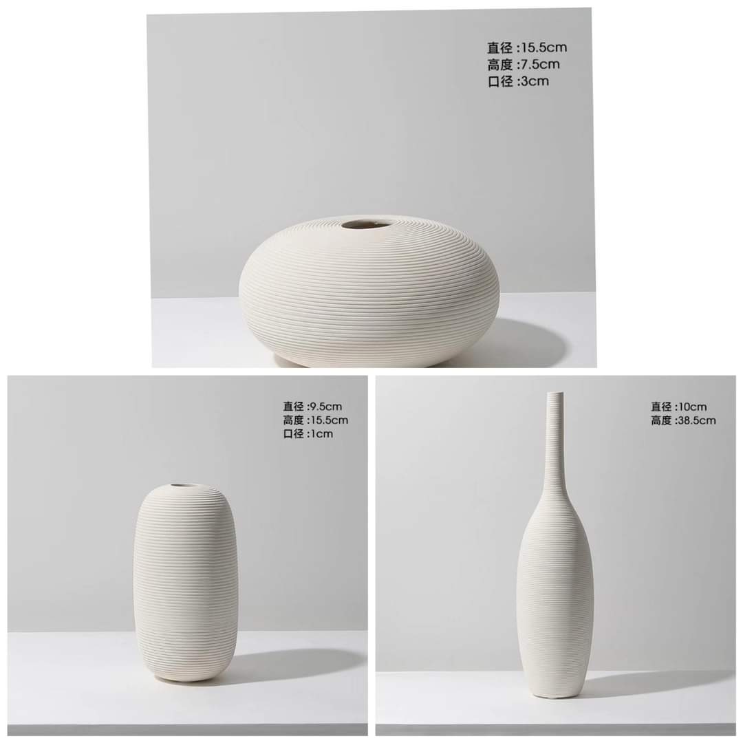 Ceramic 3 in 1 modern home decor vase