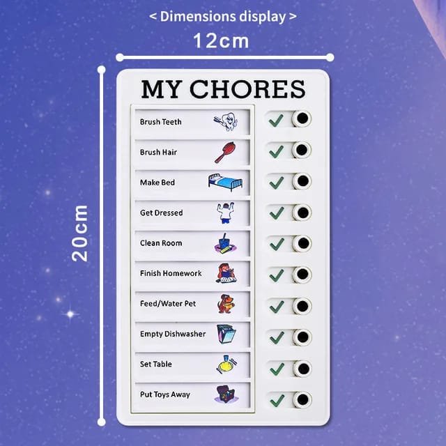 Plastic Kids' Chore Checklist Board