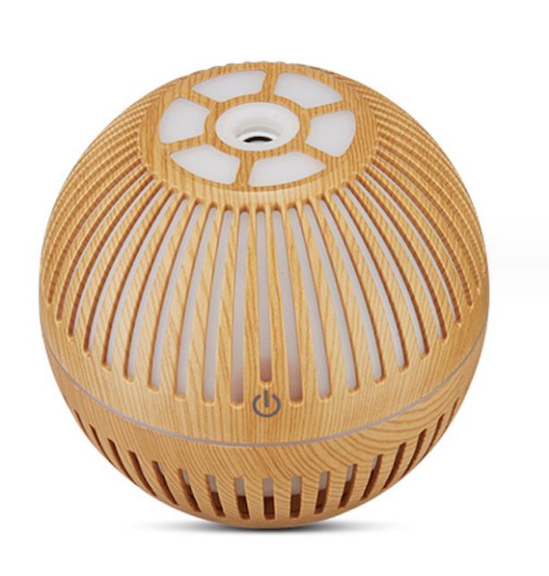 Wood Grain round shape Air Humidifier USB can use Essential Aroma oils or plain water