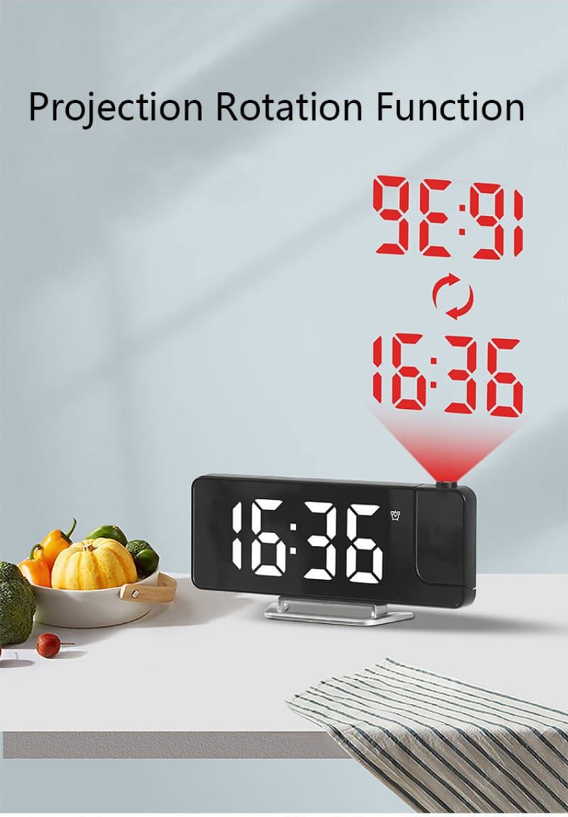 180% PROJECTION LED DIGITAL CLOCK WITH ALARM FOR TABLE