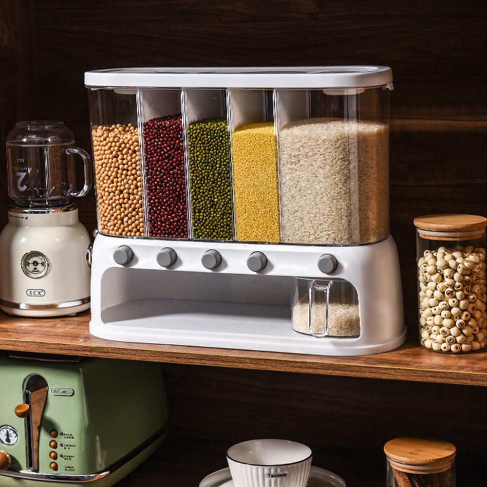 Acrylic Partitioned Rice/Cereal Dispenser