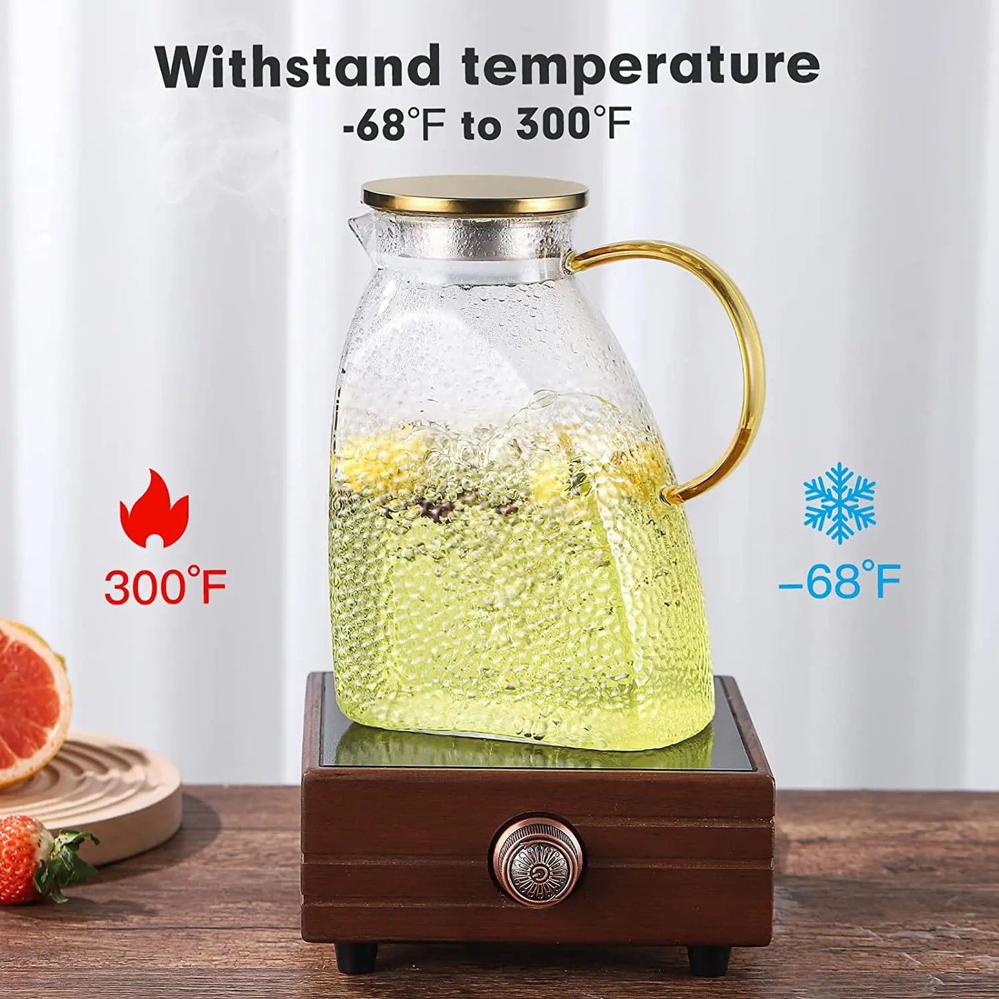 Nordiac luxury borosilicate pot/kettle with stainless steel lid.