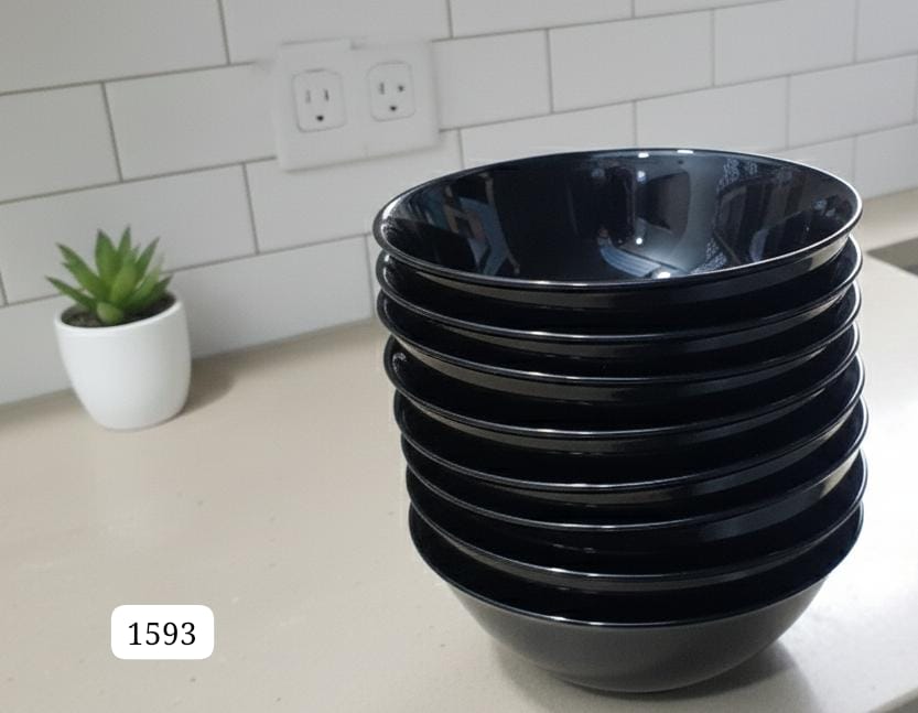 Black themed soup bowls