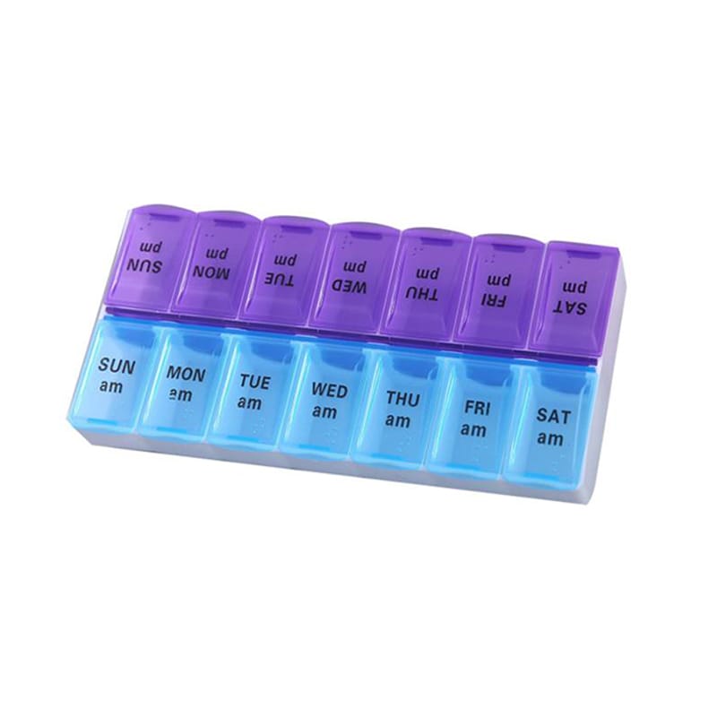 7 days Pill Box organizer Practical pill box for a week with 14 days compartments (morning and evening)