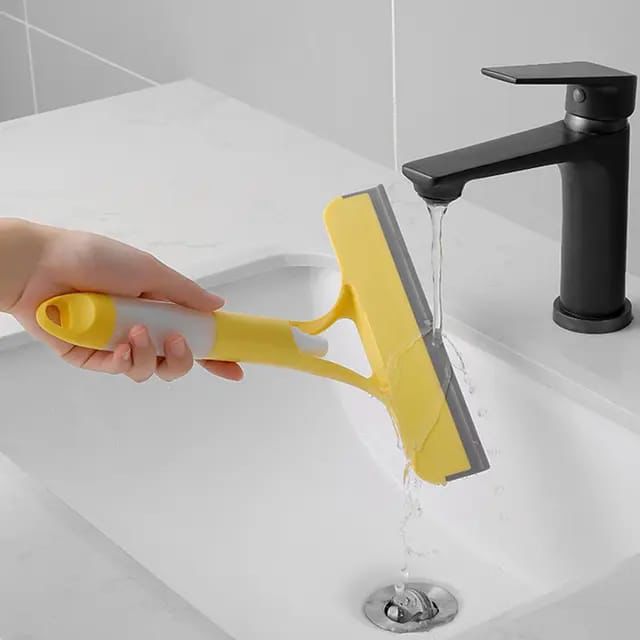 3-in-1 Car Spray Glass Double Sided Wiper Spray Window Squeegee Cleaner Bathroom brush Mirror Scrapper with spray bottle
