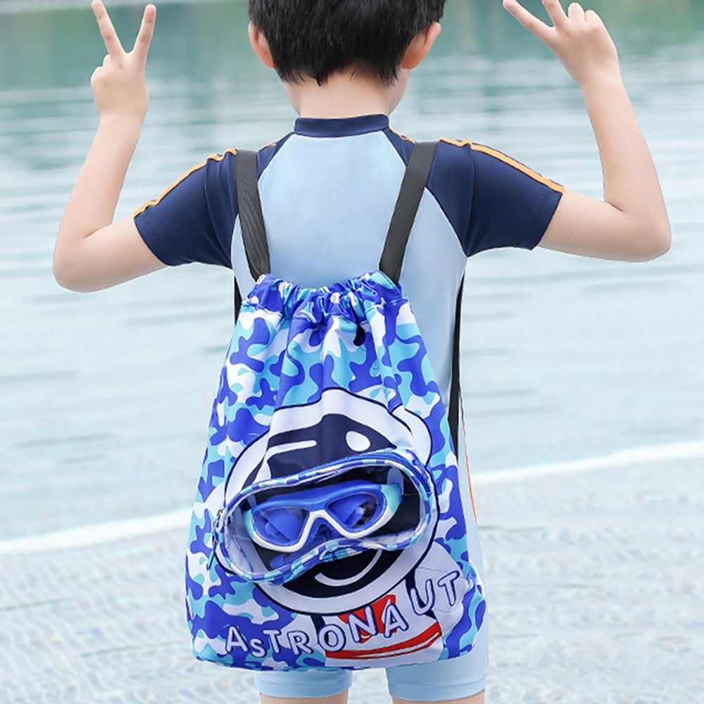 Kids swimming bags with goggles slot and shoe compartment