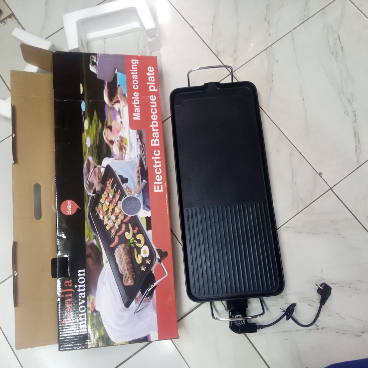 ELECTRIC BBQ GRILL PAN, Baking Grill Tray, Non-Stick Rectangular Multifunctional Household