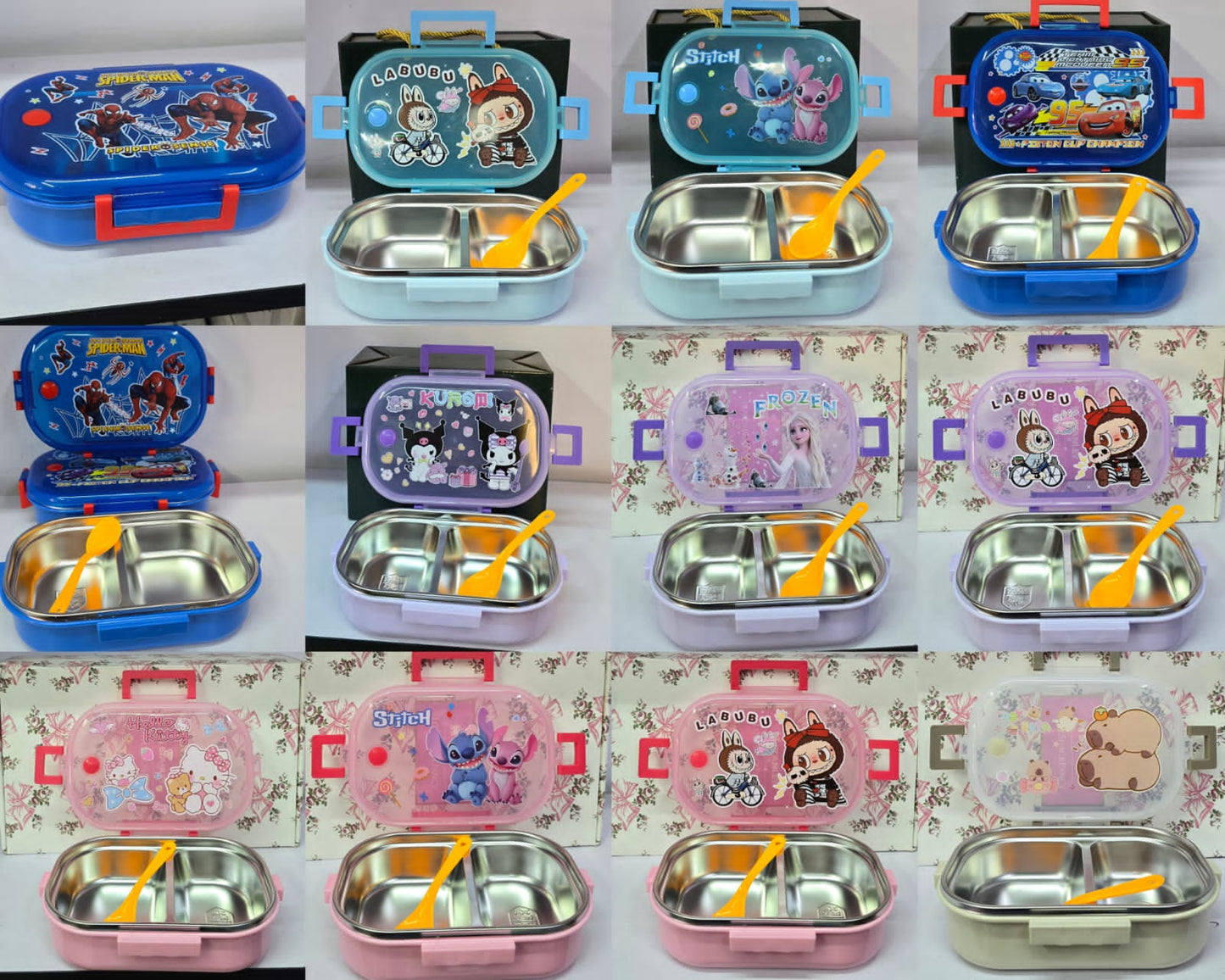 304 Stainless steel kids Bento Lunch Box with a free spoon