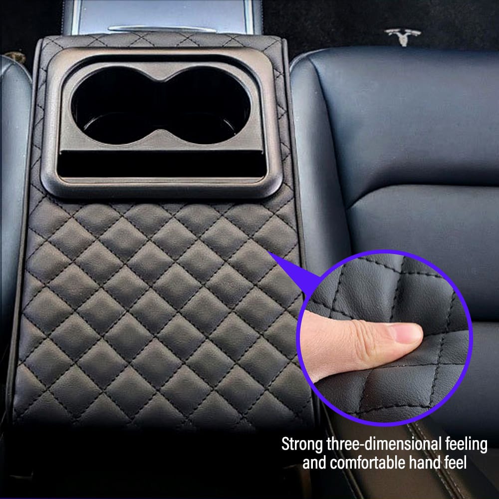 Auto center console armrest cushion with 2 cups holder