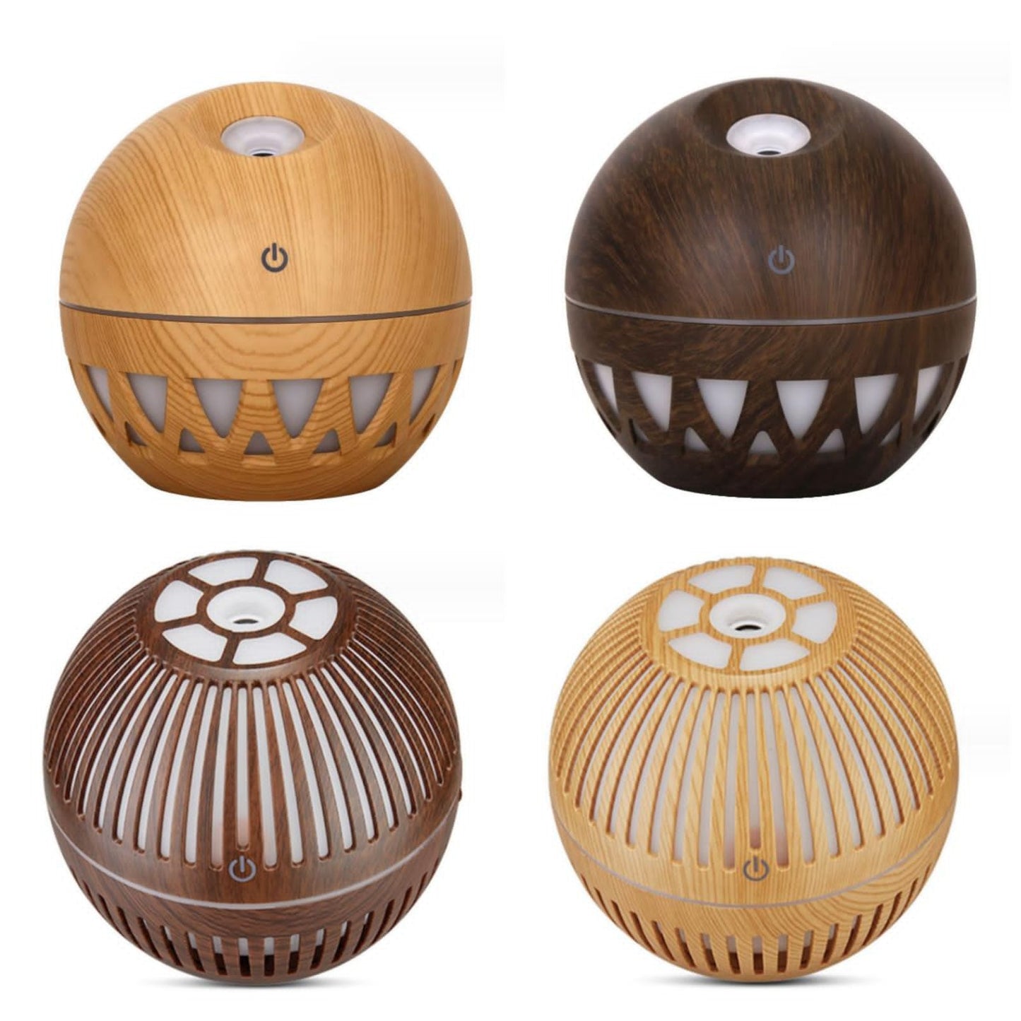 Wood Grain round shape Air Humidifier USB can use Essential Aroma oils or plain water