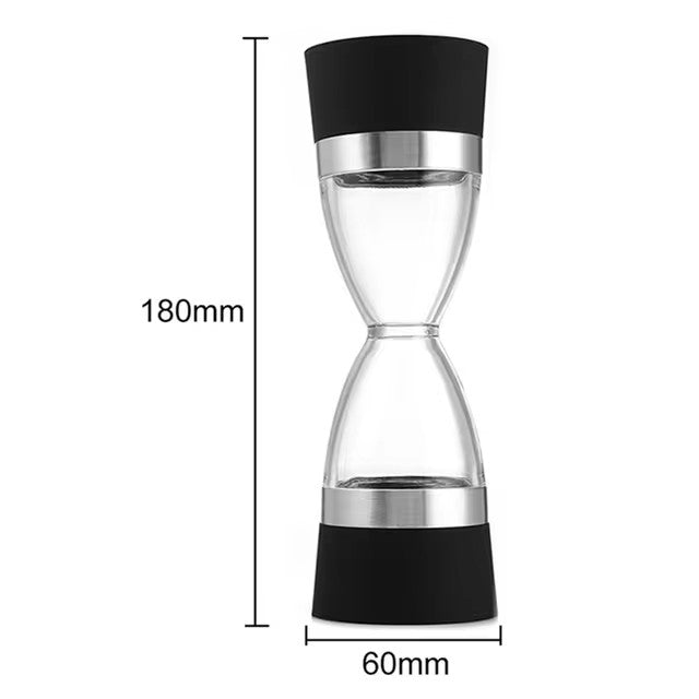 Manually adjustable thickness, hour glass 2 in 1 Dual Salt Pepper Spice Grinder