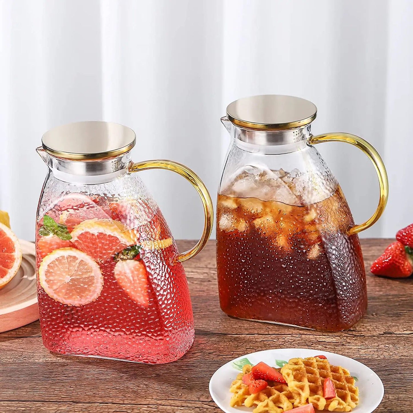 Nordiac luxury borosilicate pot/kettle with stainless steel lid.