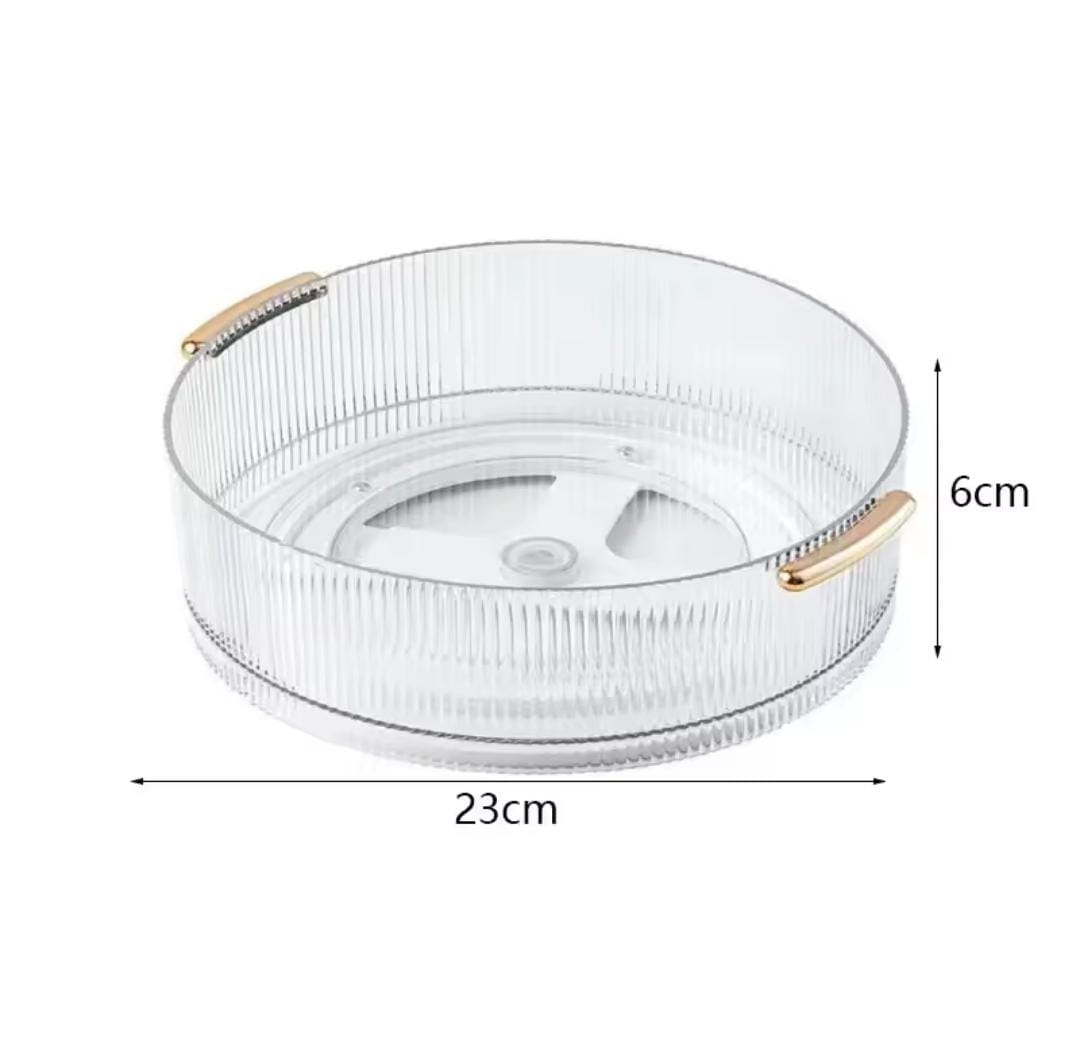 Ribbed acrylic lazy Susan/cosmetic organizer