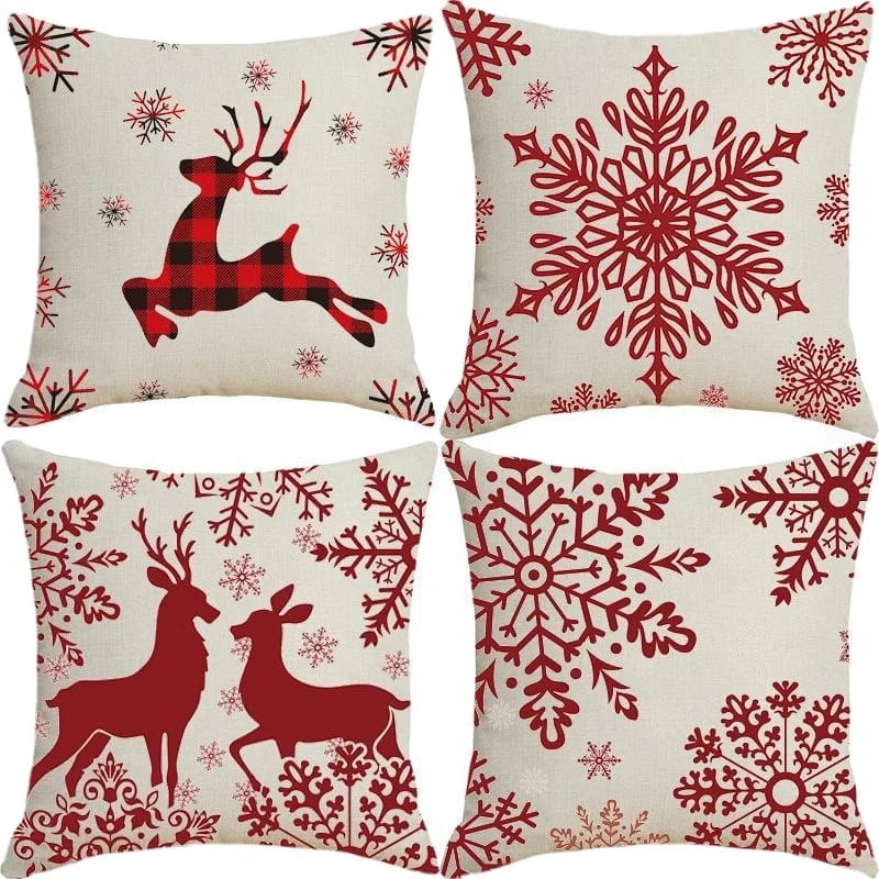 1pc Cushion Cover 45x45 Christmas Decorations For Home Santa Claus Printed Pillow Case