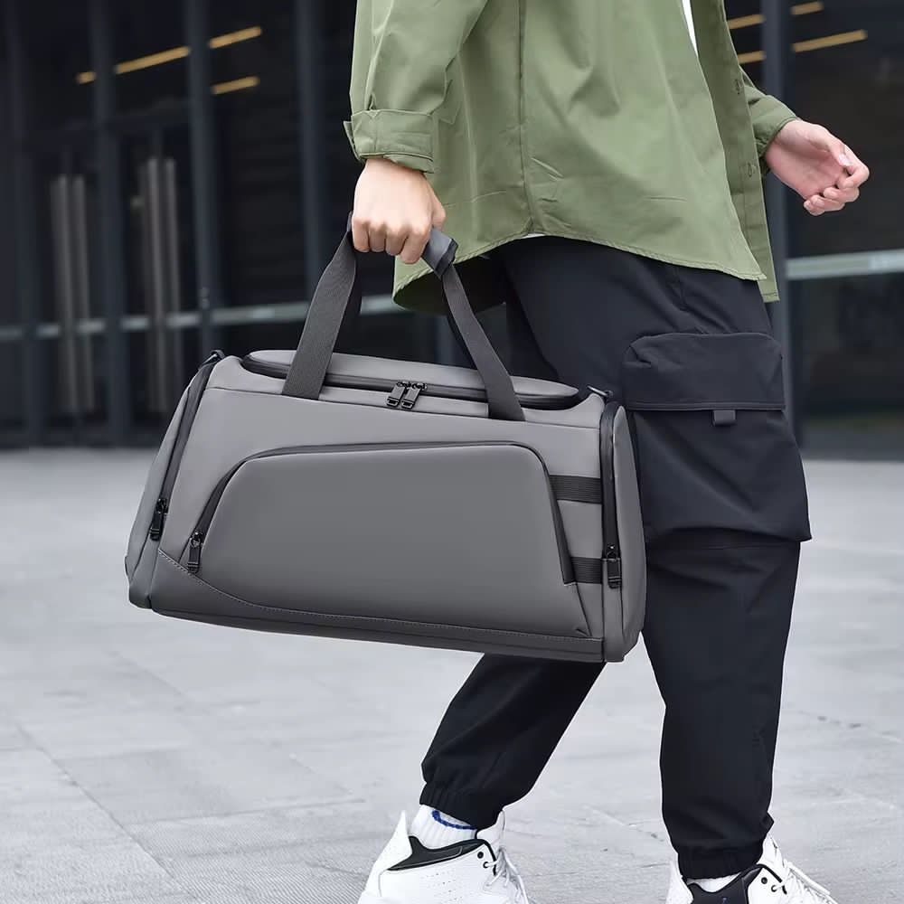 Waterproof Duffel Bag with Shoe Compartment & Backpack Straps