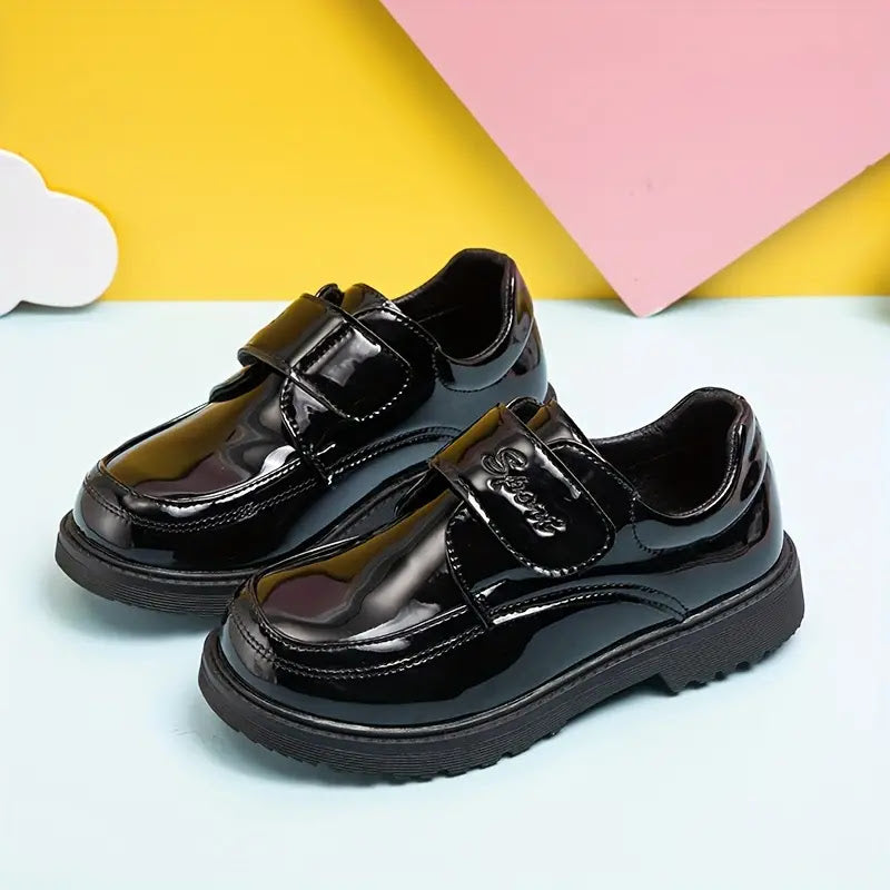 Trendy Unisex Black Oxford Leather School Shoes