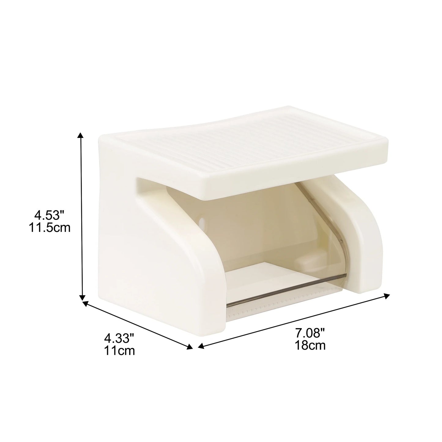 Toilet Tissue Holder with Screw Shelf Wall Mount Plastic Water Resistant Toilet Bathroom Tool Roll Paper Holder