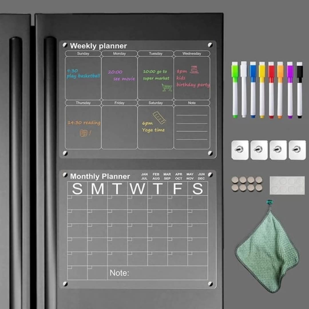 2 pcs 2 pcs set magnetic Montly/ WEEKLY fridge planner