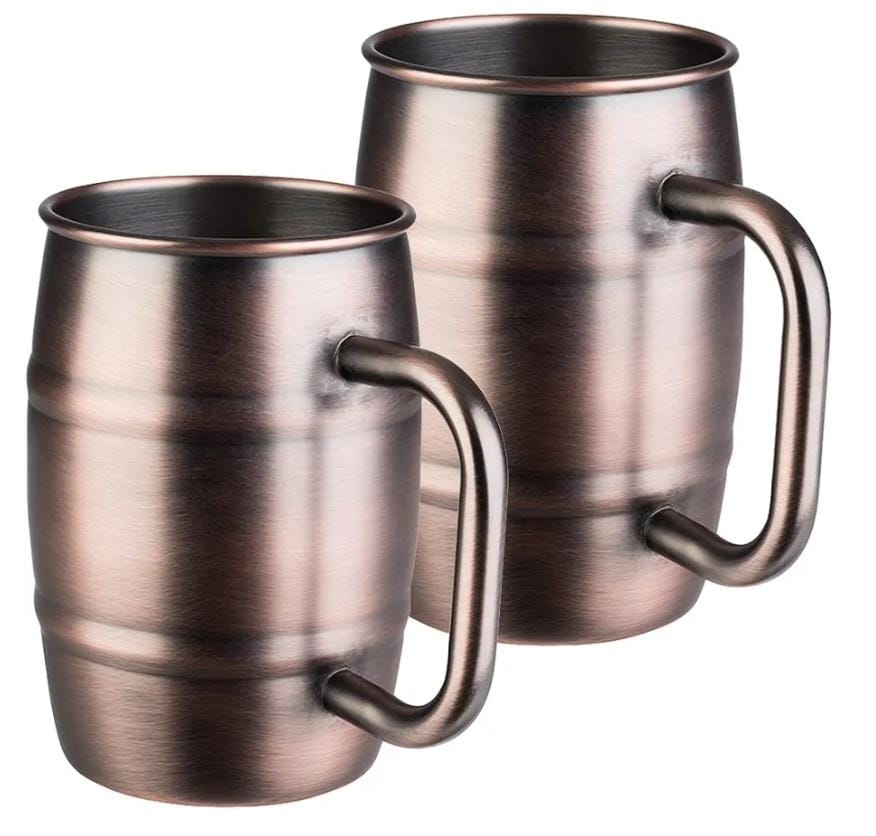 Stainless steel mug with brushed bronze